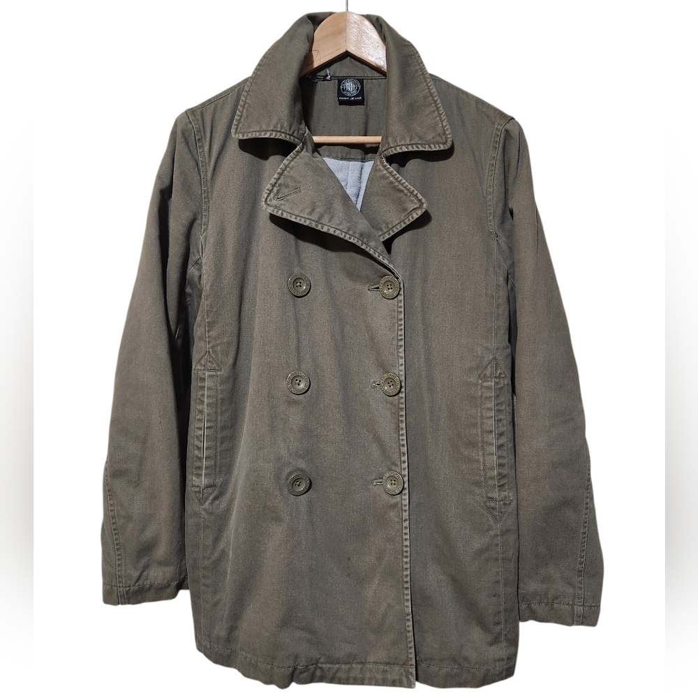 Vintage DKNY Jeans Olive Green Double Breasted Jacket Size M